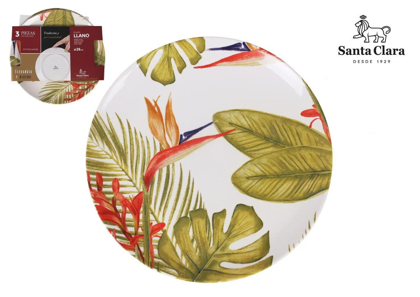 Dinner plates Paradise 26cm Stoneware Decorated jungle dinner plates