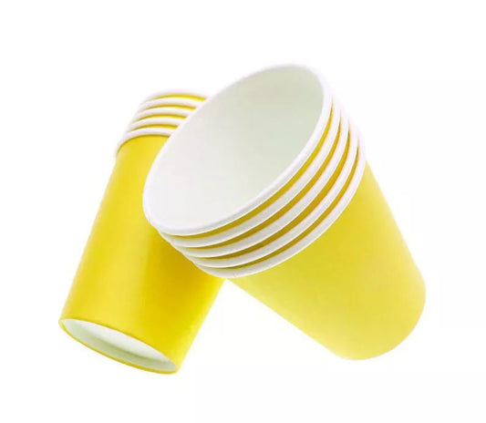 Algon Biodegradable 200ml disposable party glasses Yellow