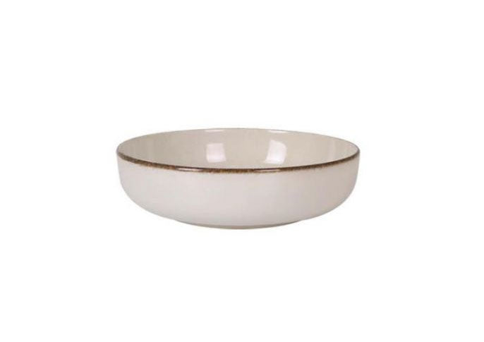 Nordic Anllo Ivory Glossy 18cm Pasta Bowl Stoneware