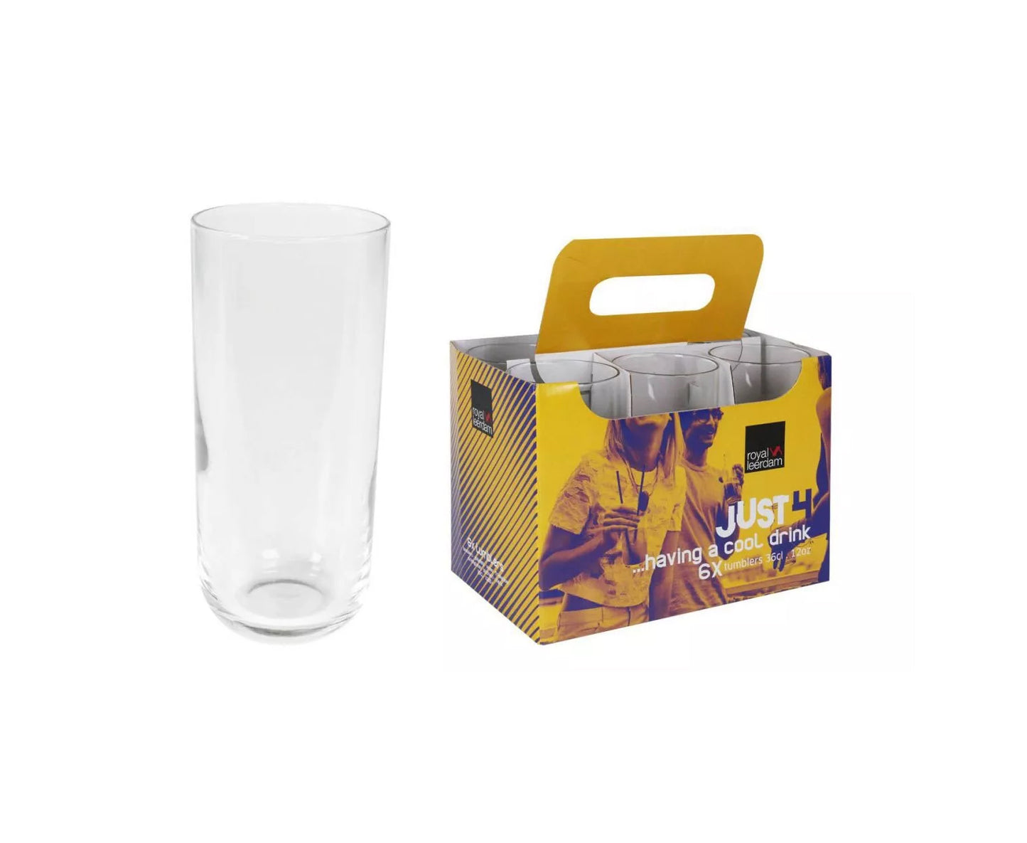 Highball drinking glasses 360ml Royal Leerdam -Pack of 6-