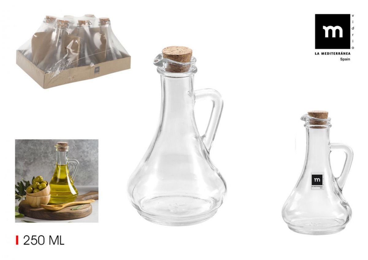 Cruet Glass olive oil Vinegar dispenser with cork 250ml