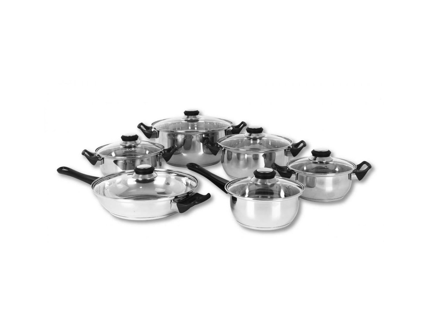 Casserole Set steel 12 pcs Cookware set Induction