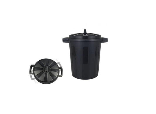 50L black plastic bin waste Rubbish outside garden 55x41x54cm