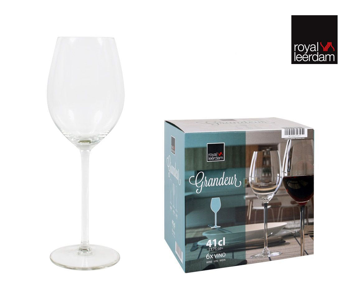 Grandeur 410ml wine glasses Royal Leerdam Box of 6