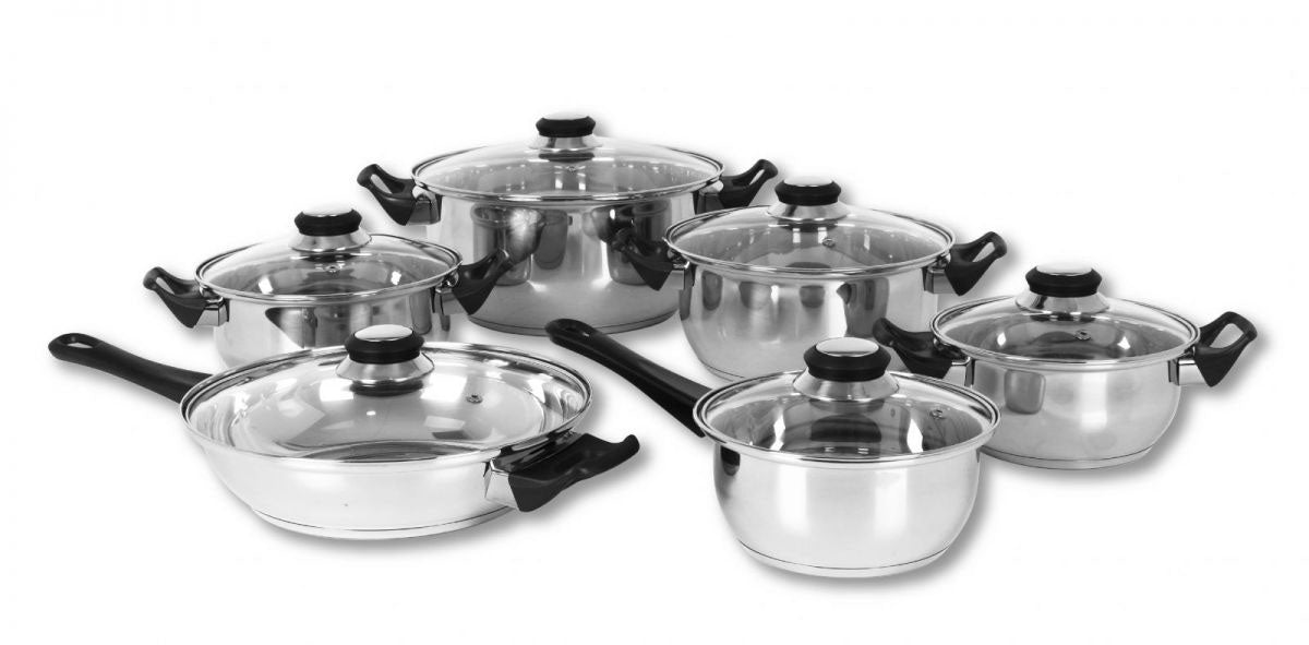 Casserole Set steel 12 pcs Cookware set Induction