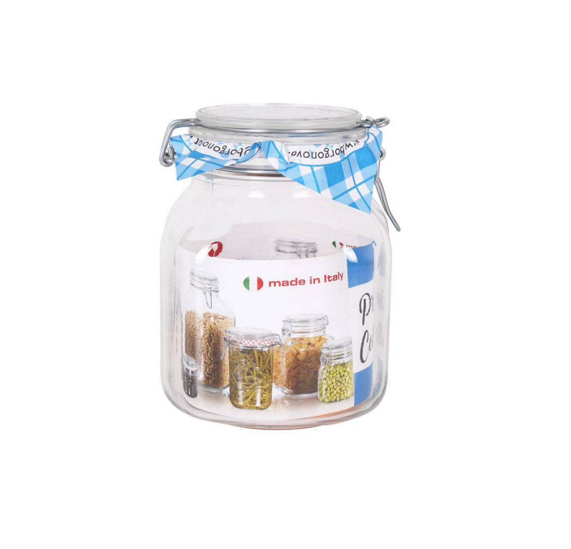 Borgonovo Primizie 1.7L Clip Top Hermetic Glass Food Storage Preserve Jar Canister Pot 1700ml