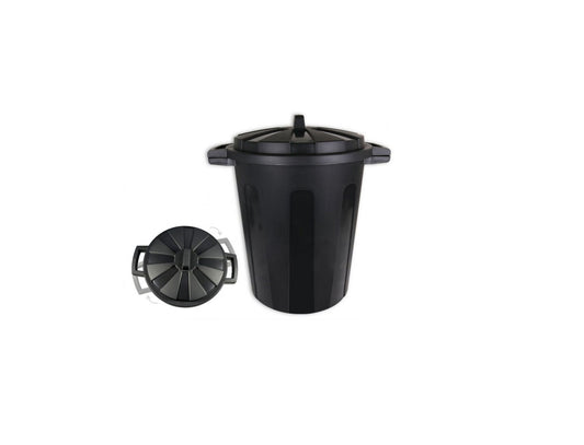 110L black plastic bin waste Rubbish outside garden