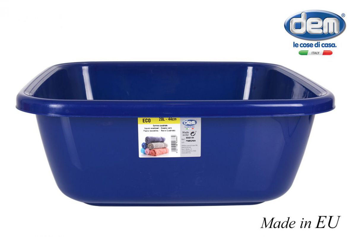 20L Washing Plastic 46cm Square Bowl Dem