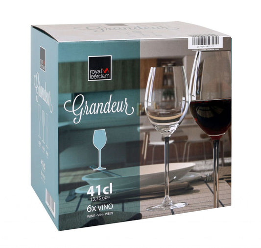 Grandeur 410ml wine glasses Royal Leerdam Box of 6