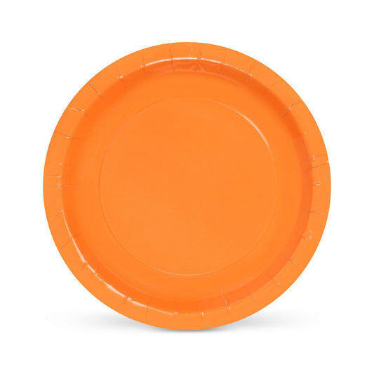 Algon Plates Disposable Biodegradable Orange paper party take away Pack of 10