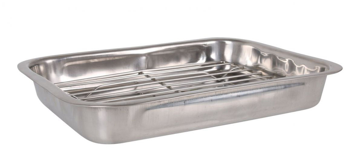 Oven tray Stainless Steel with Grill 32.7x23.5cm Quttin