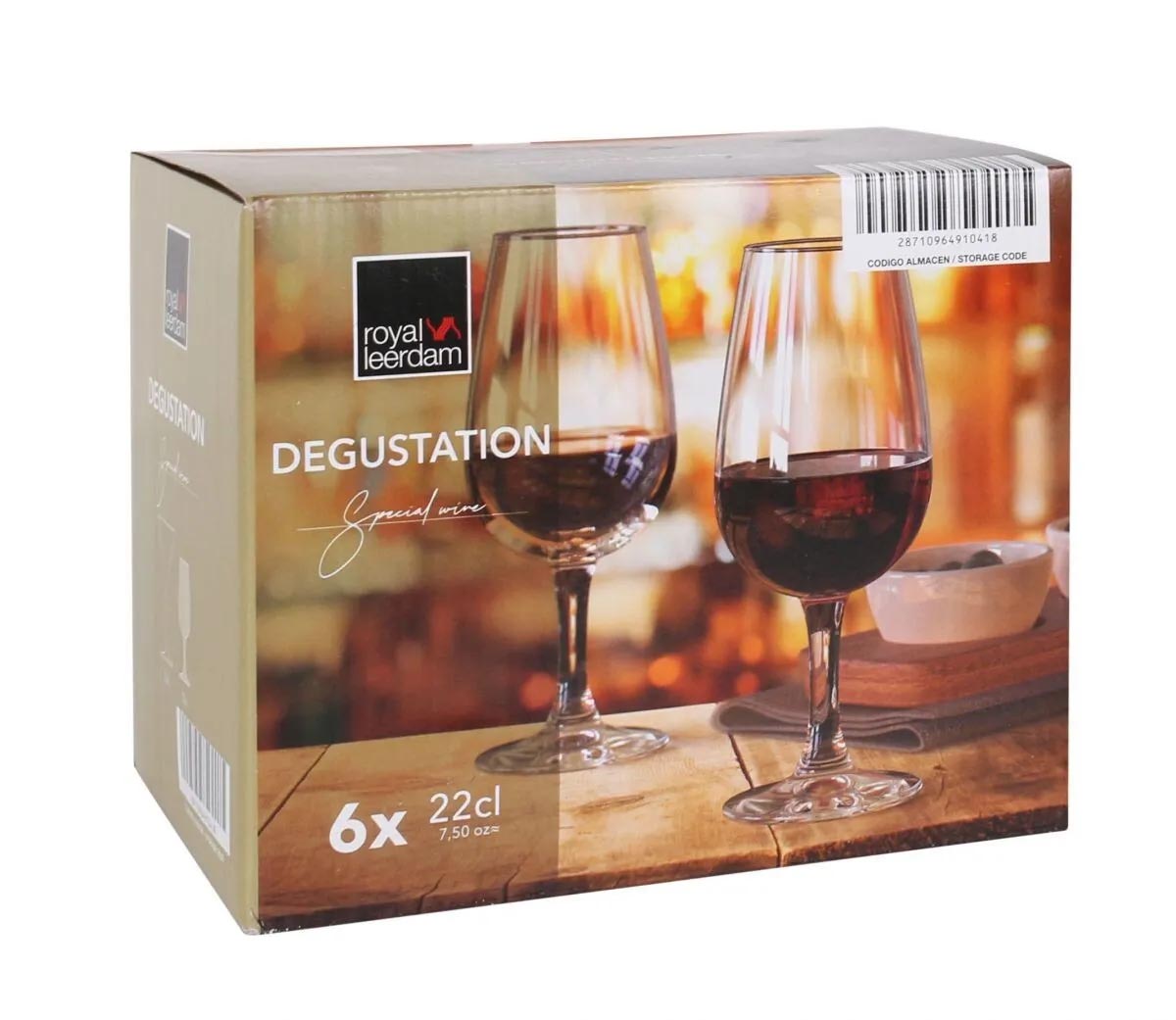 Box of 6 - Royal Leerdam Bar Crystal Tasting Wine Glass Capacity: 7.75oz/ 220ml