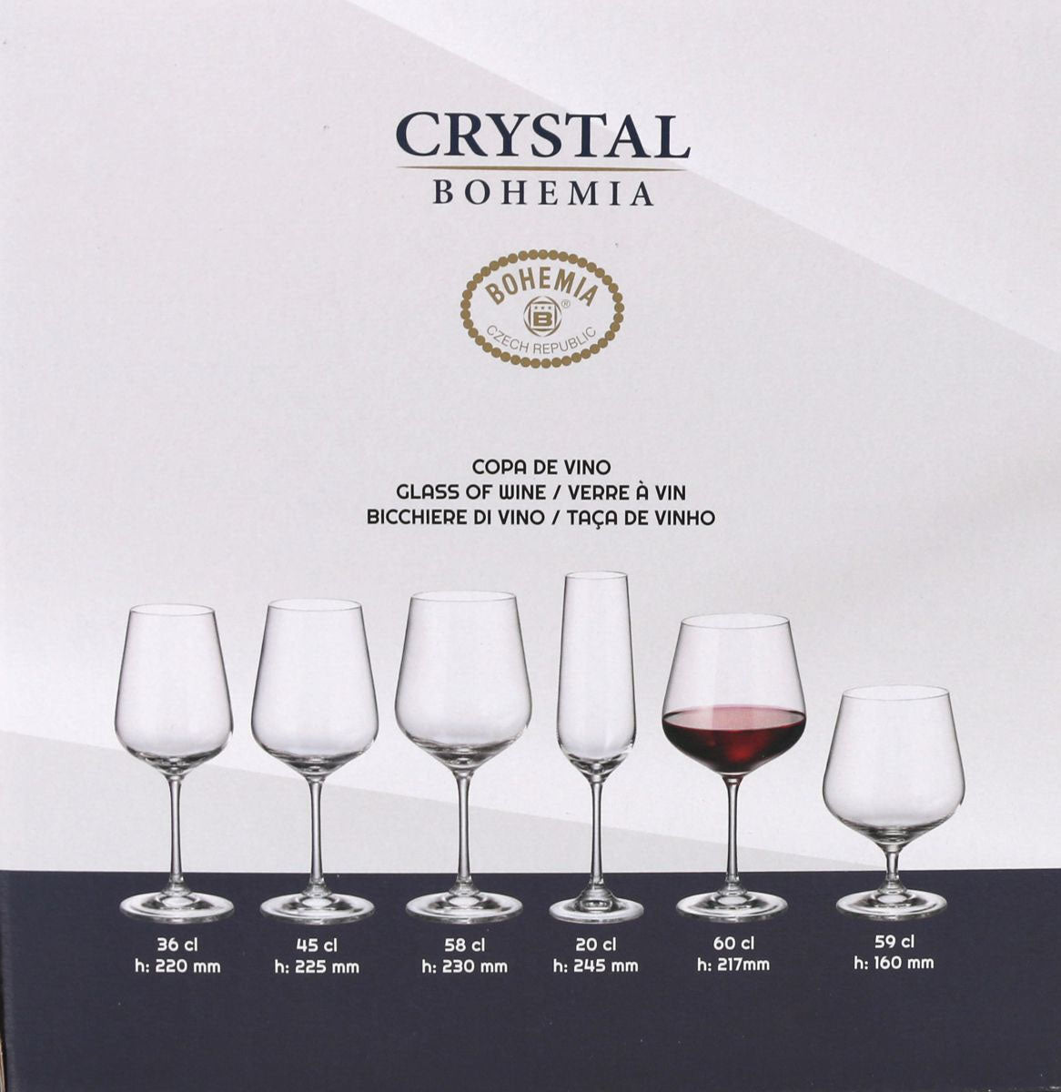 Bohemia Crystal Red white wine glasses 600ml SIRA