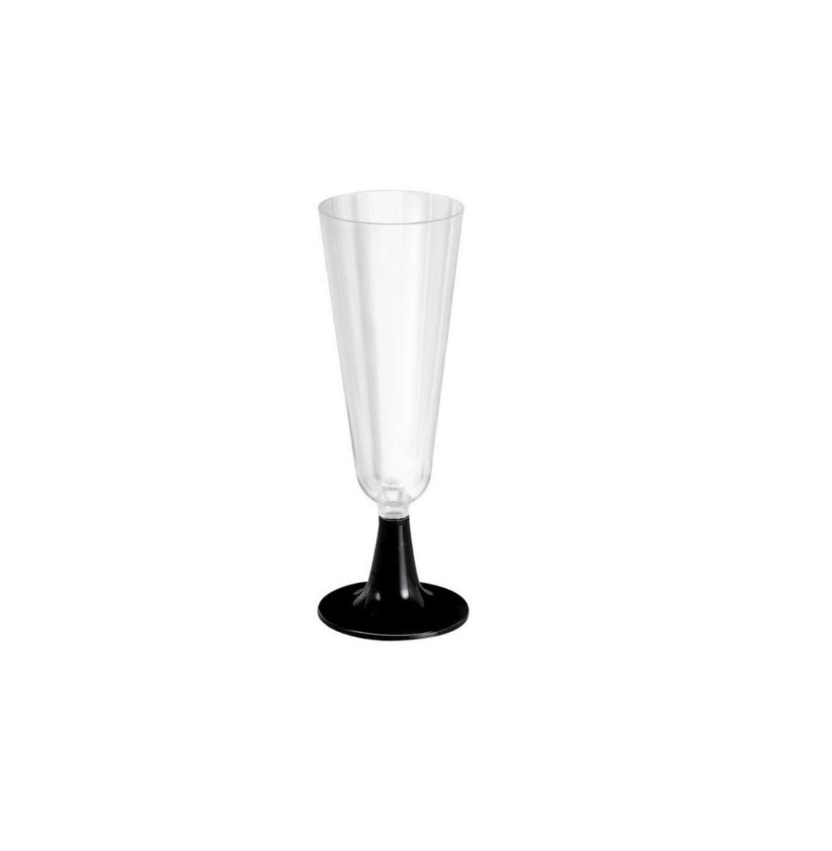 100x Reusable disposable Champagne flutes prosecco cocktail glasses 150ml Algon black stem