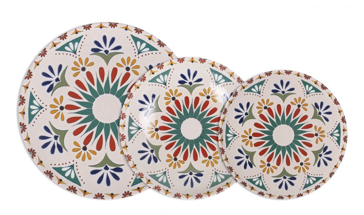 Coimbra 12pcs Relief Stoneware Dinner plates