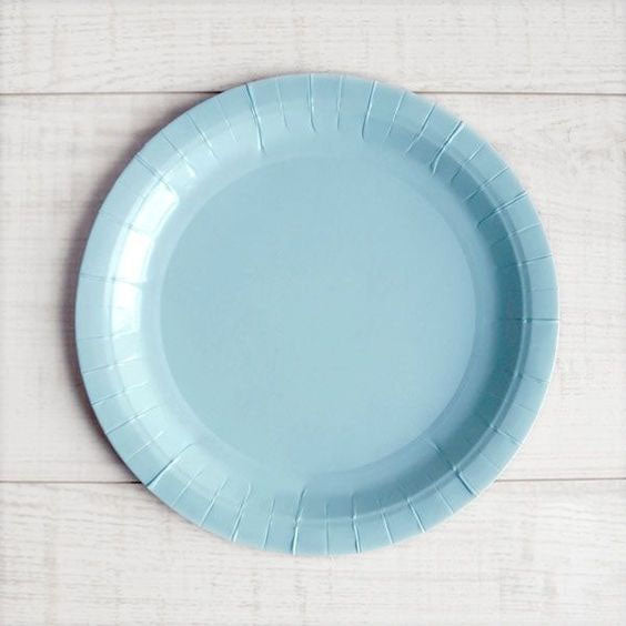 Algon Plates Disposable Biodegradable Baby Blue paper party take away Pack of 10