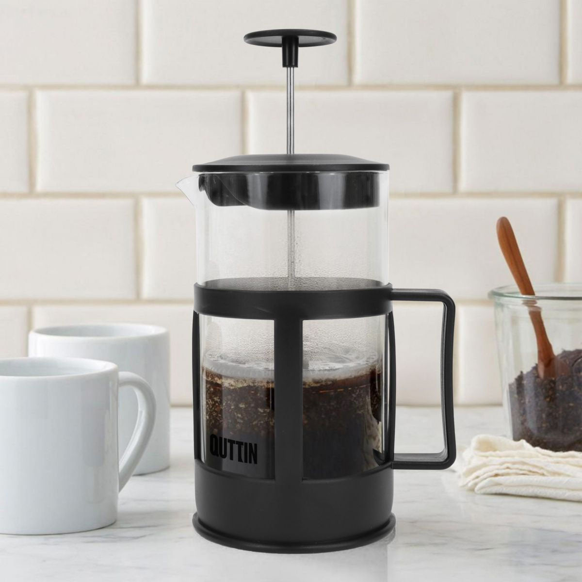 Coffee Maker Plunger French Press 3 Espresso Cup Capacity, 350ml QUTTIN