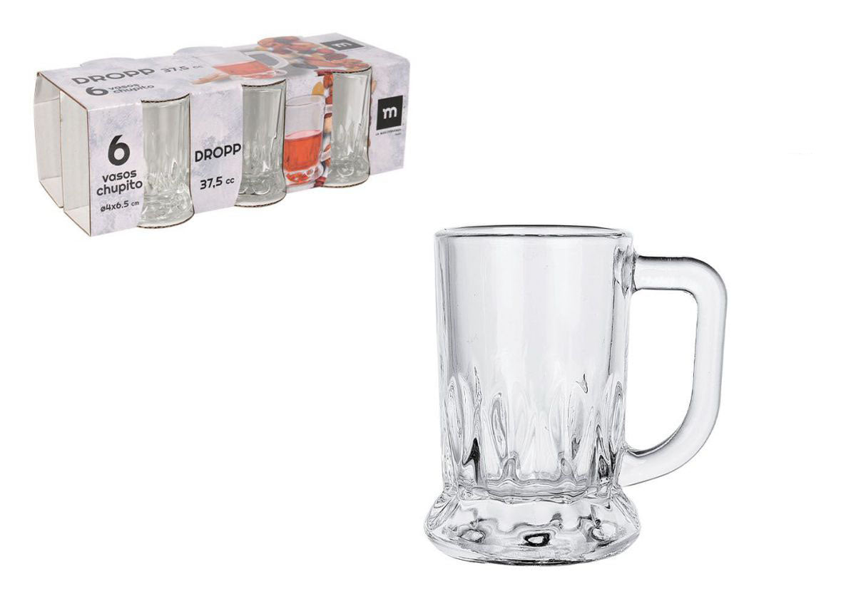 6x Mini tankard Tall shot glasses 37.5ml Dropp