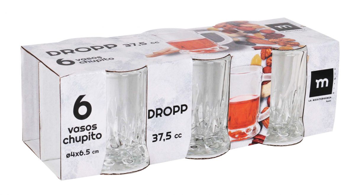 6x Mini tankard Tall shot glasses 37.5ml Dropp