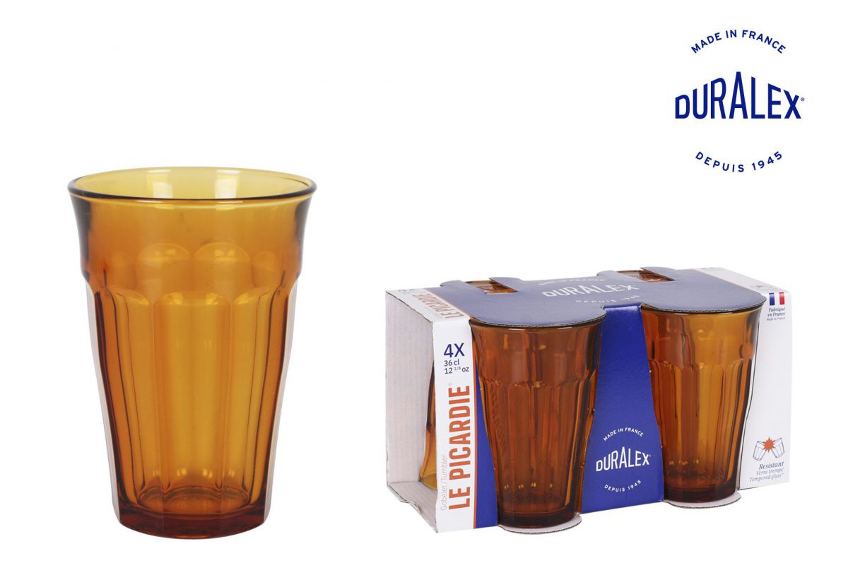 Duralex picardie Amber Drinking Glasses highball 360ml