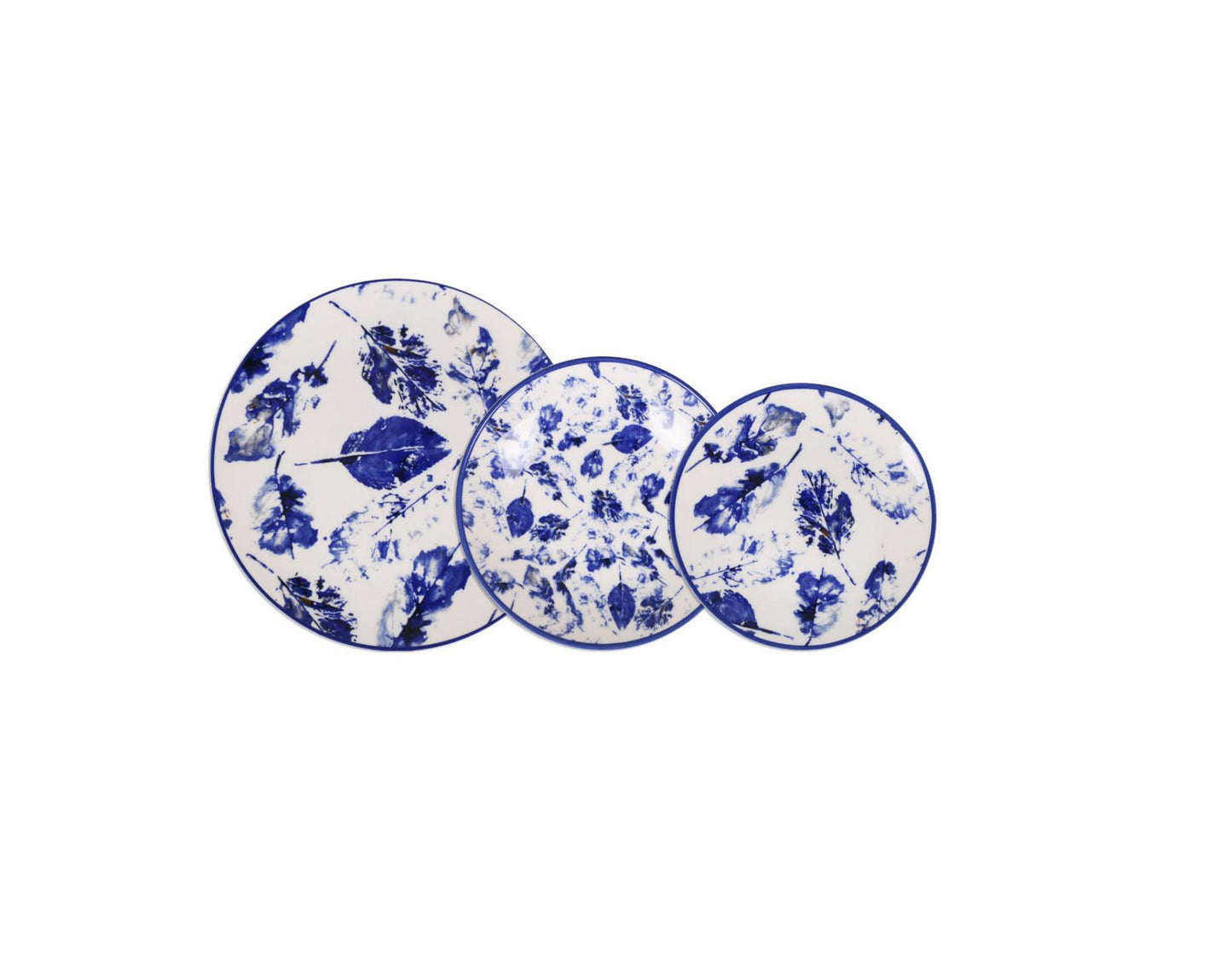 Santa Clara 18pcs Porcelain Dinner set Dinner service plates BLUE LEAVES