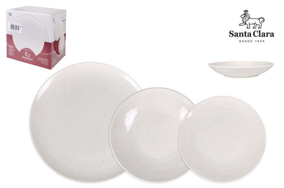 Coruna 12pcs Stoneware Dinner set Dinner service plates