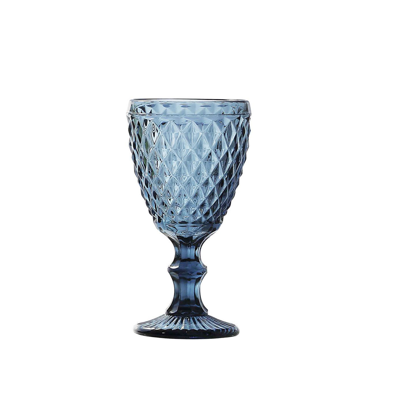 Sidari Blue red wine glasses 350ml diamond vintage