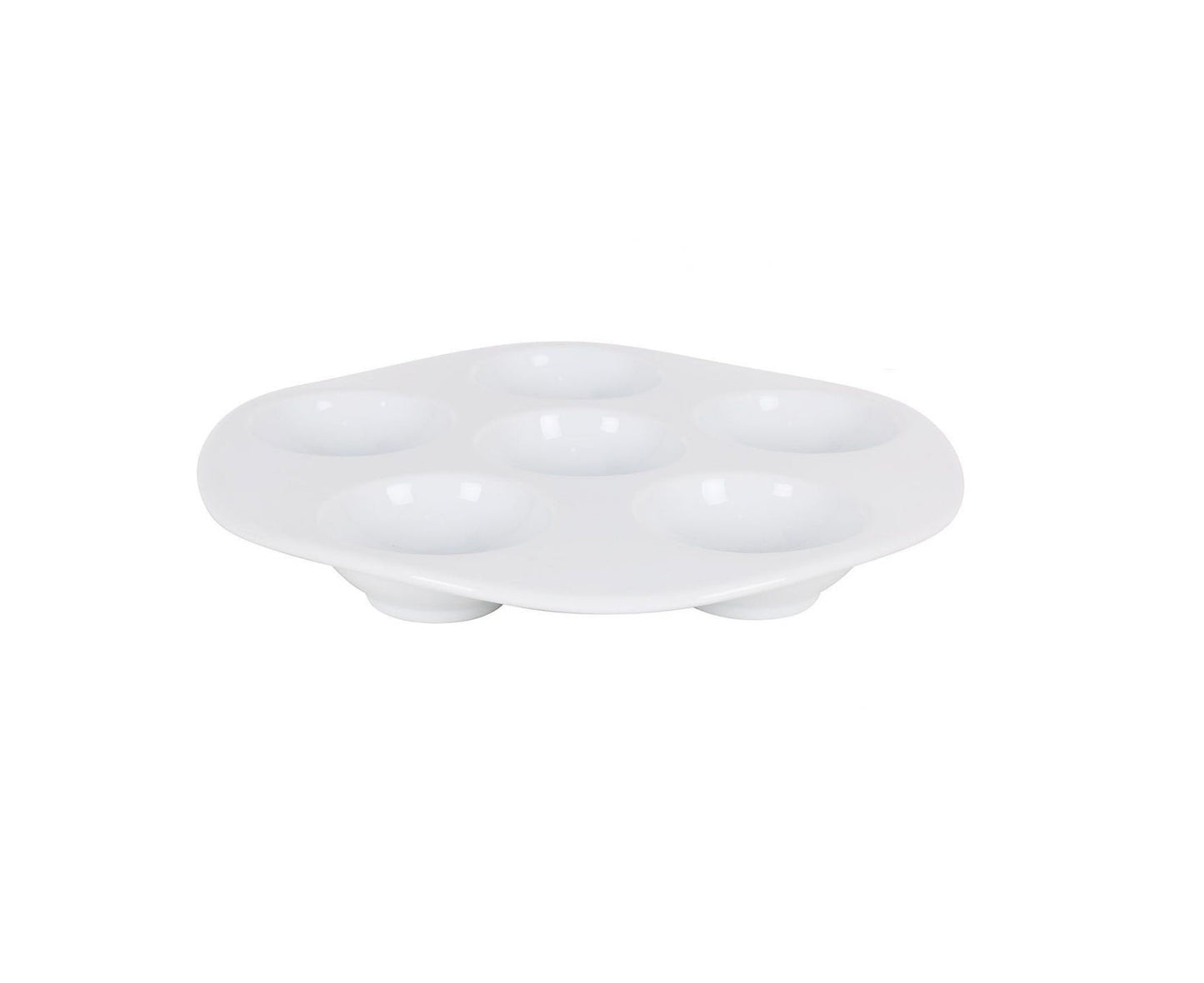 White Porcleain degustation Serving dish 6 compartments 28cm