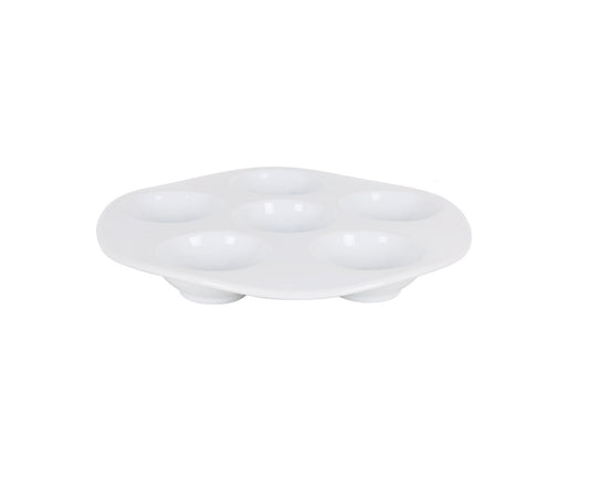 White Porcleain degustation Serving dish 6 compartments 28cm