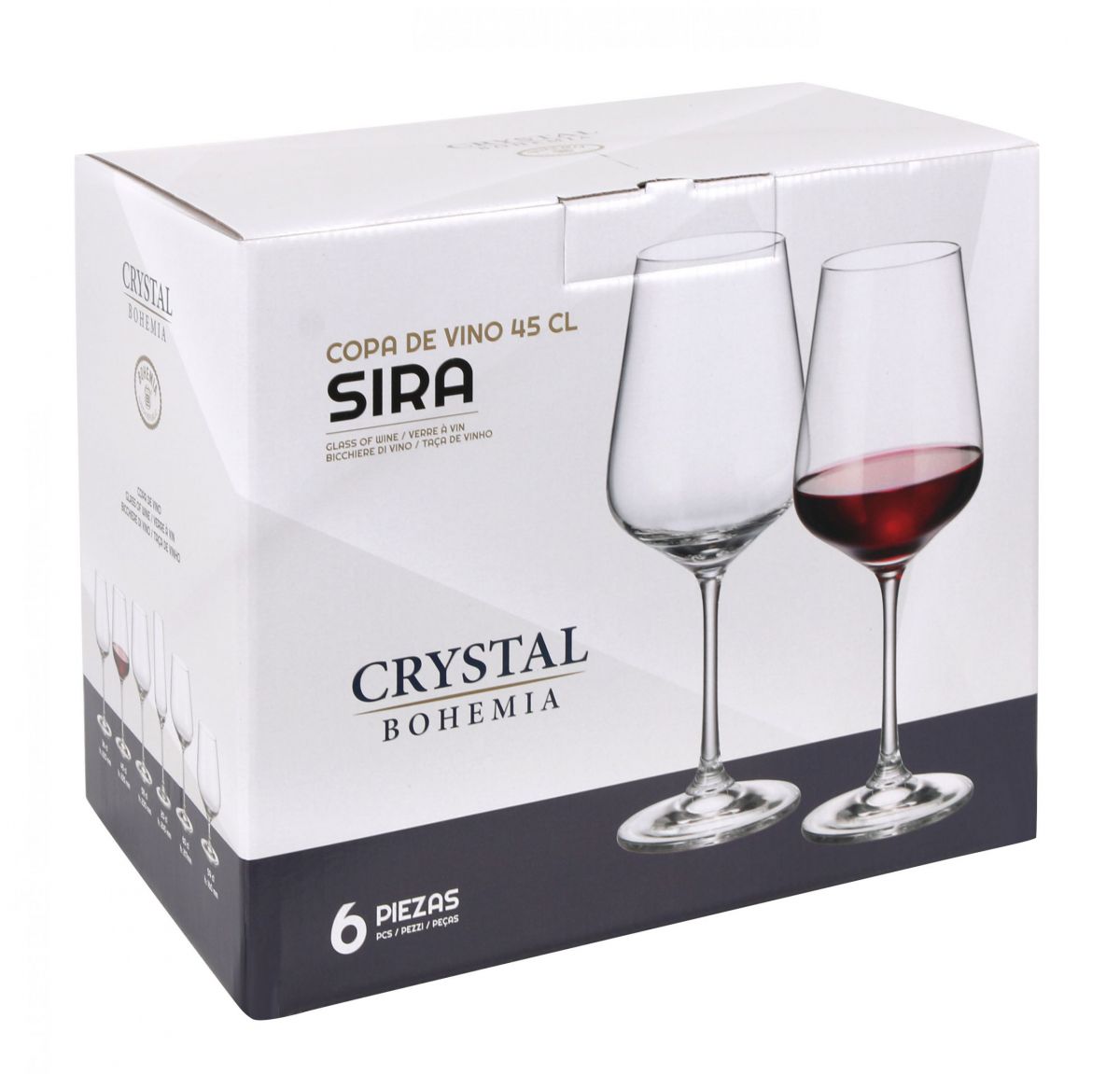 Bohemia Crystal Red white wine glasses 450ml SIRA