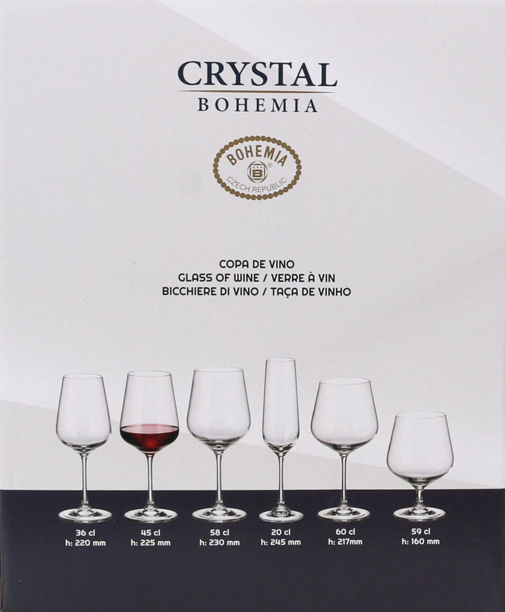 Bohemia Crystal Red white wine glasses 450ml SIRA