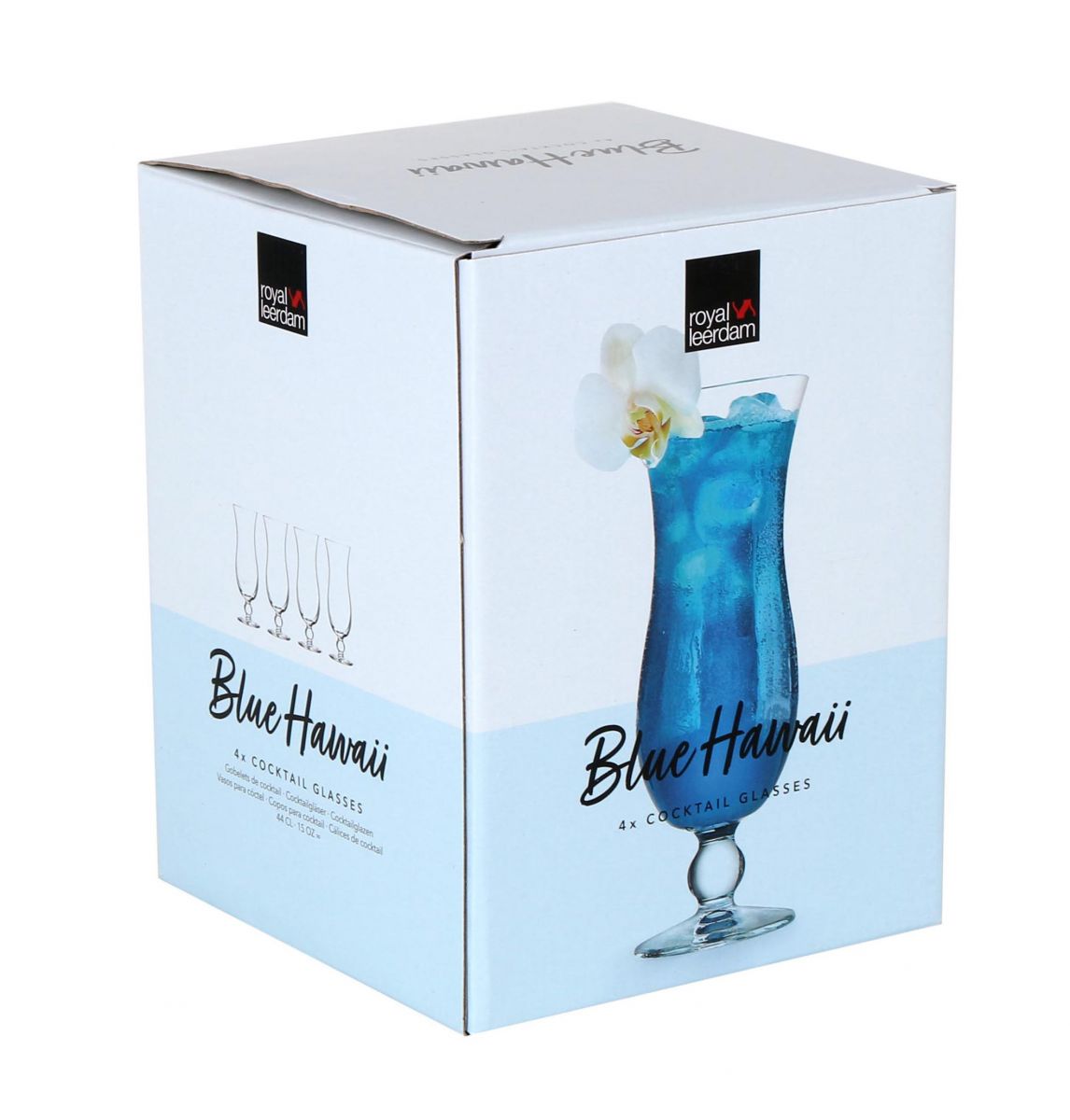 Blue Hawaii Hurricane Cocktail glasses pina colada 440ml / 7.8x21cm