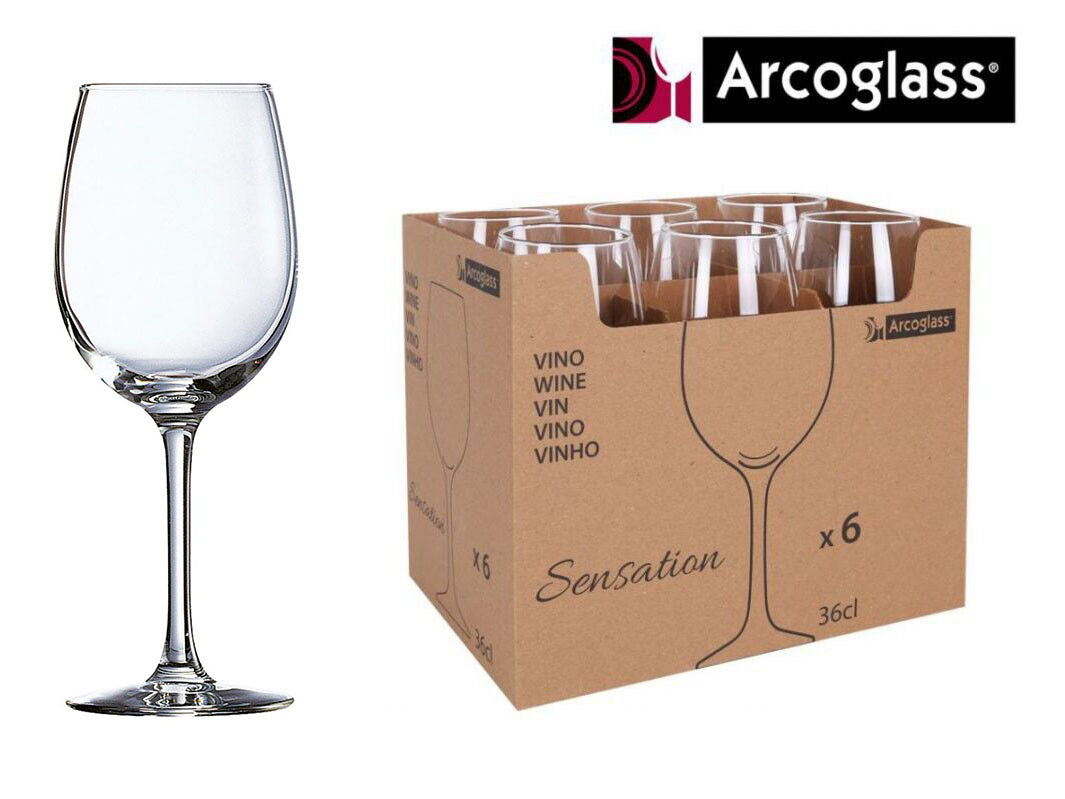 Arcoglass Sensation 360ml Red wine glass Clear High quality glass Extra Resistant