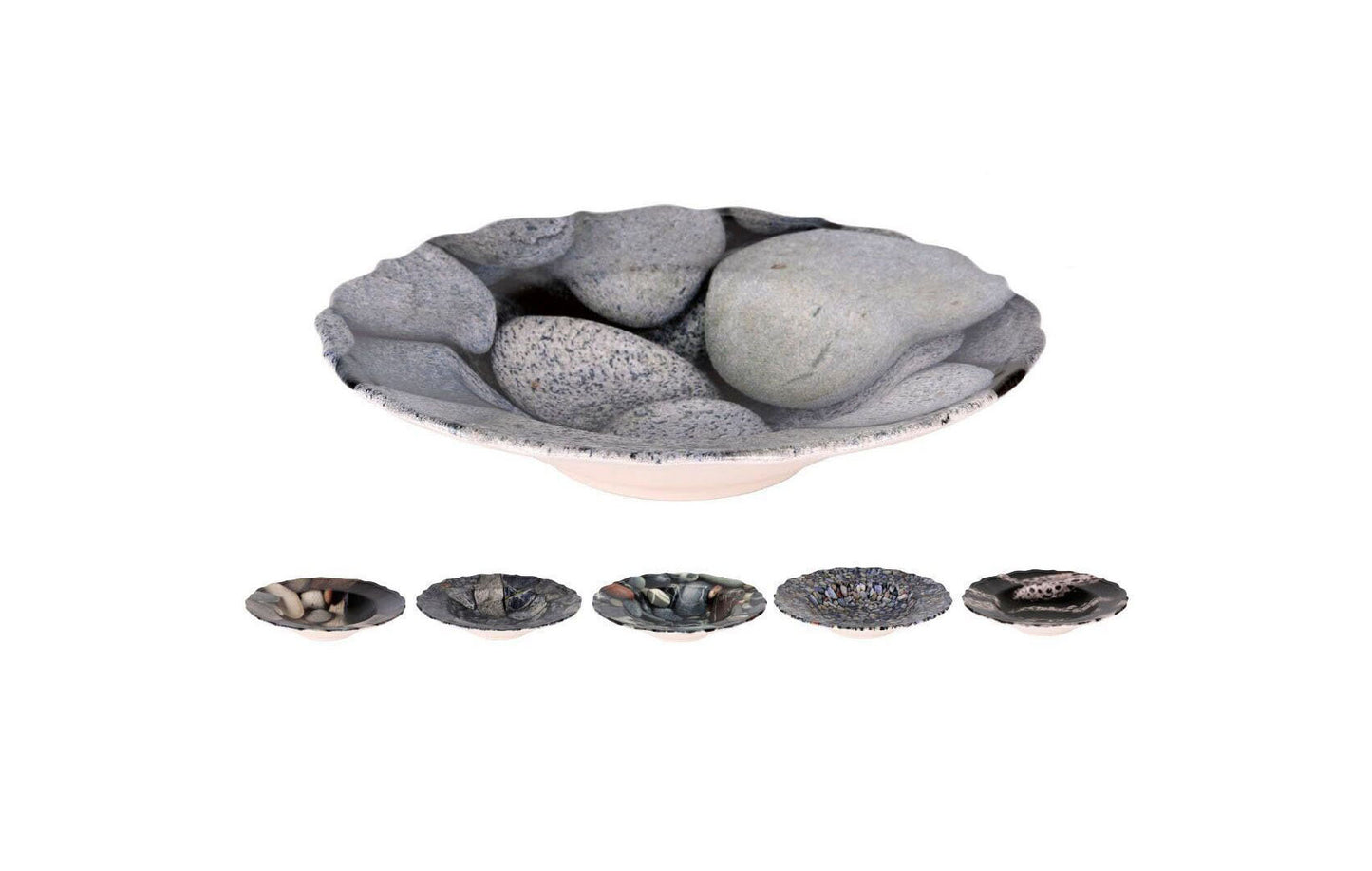 Apolo Irregular shape stones Porcelain 28cm Risotto pasta bowls Assorted designs Box of 6