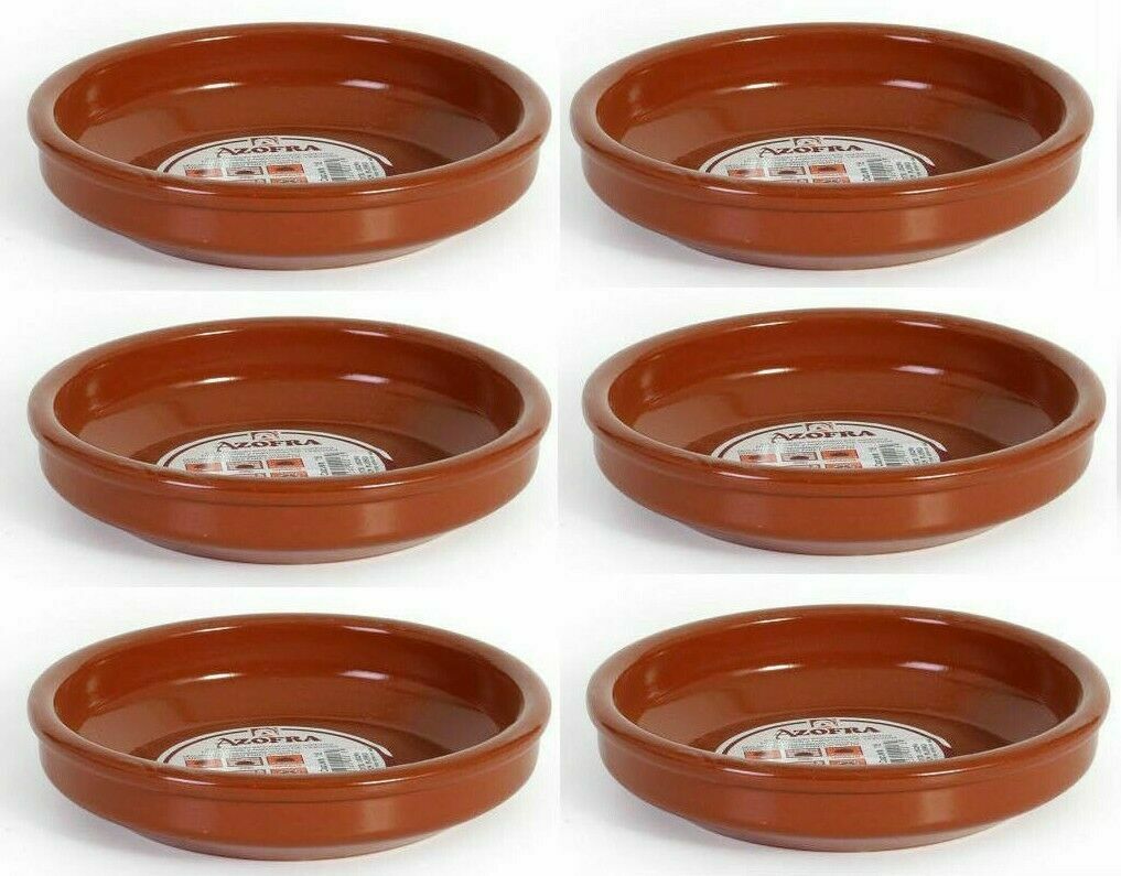 Set of 10 - Spanish Tapas pots terracotta Dishes 18cm / cazuelas