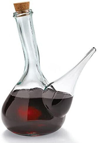 Hand Made Spanish drinking Porron red Wine decanter with cork 750ml