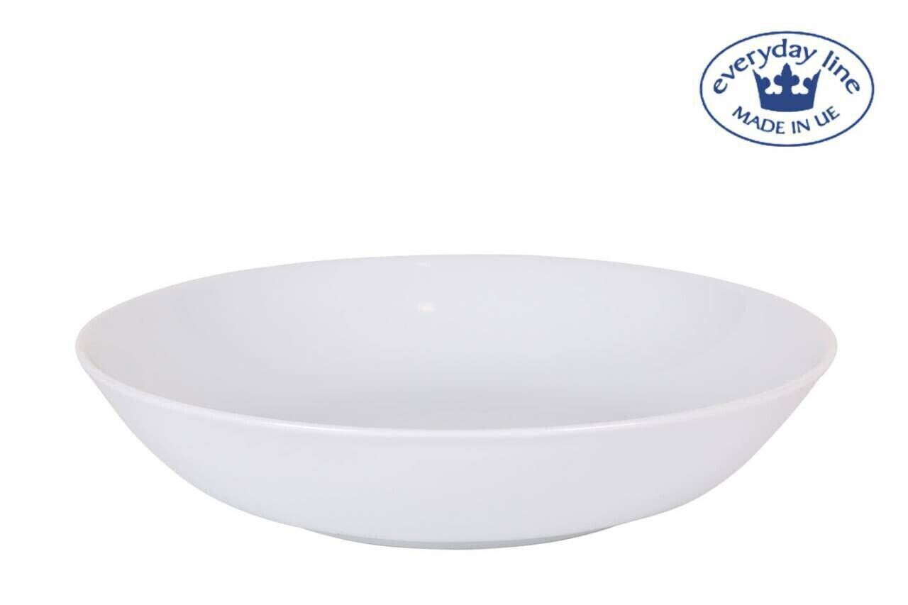 Box of 6 - White Porcelain Soup Pasta bowls dinner plates Everyday Line