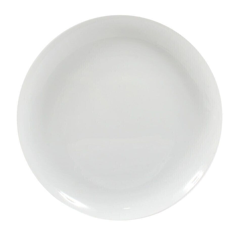 8x White vitrified porcelain round Dinner Plates 27cm