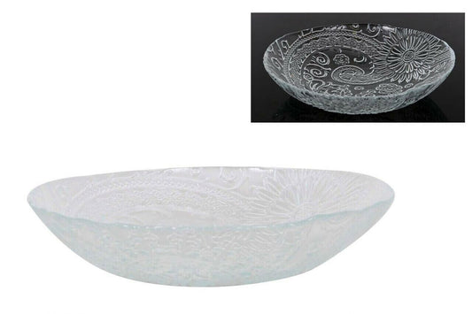 Hand made glass soup plates pasta bowls 21cm PAISLEY