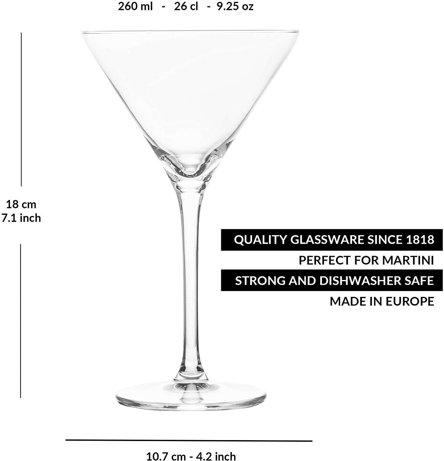 Large MARTINI glasses 260ml