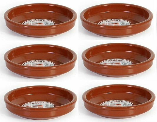 Set of 6 - Spanish Tapas pots terracotta Dishes 18cm / cazuelas