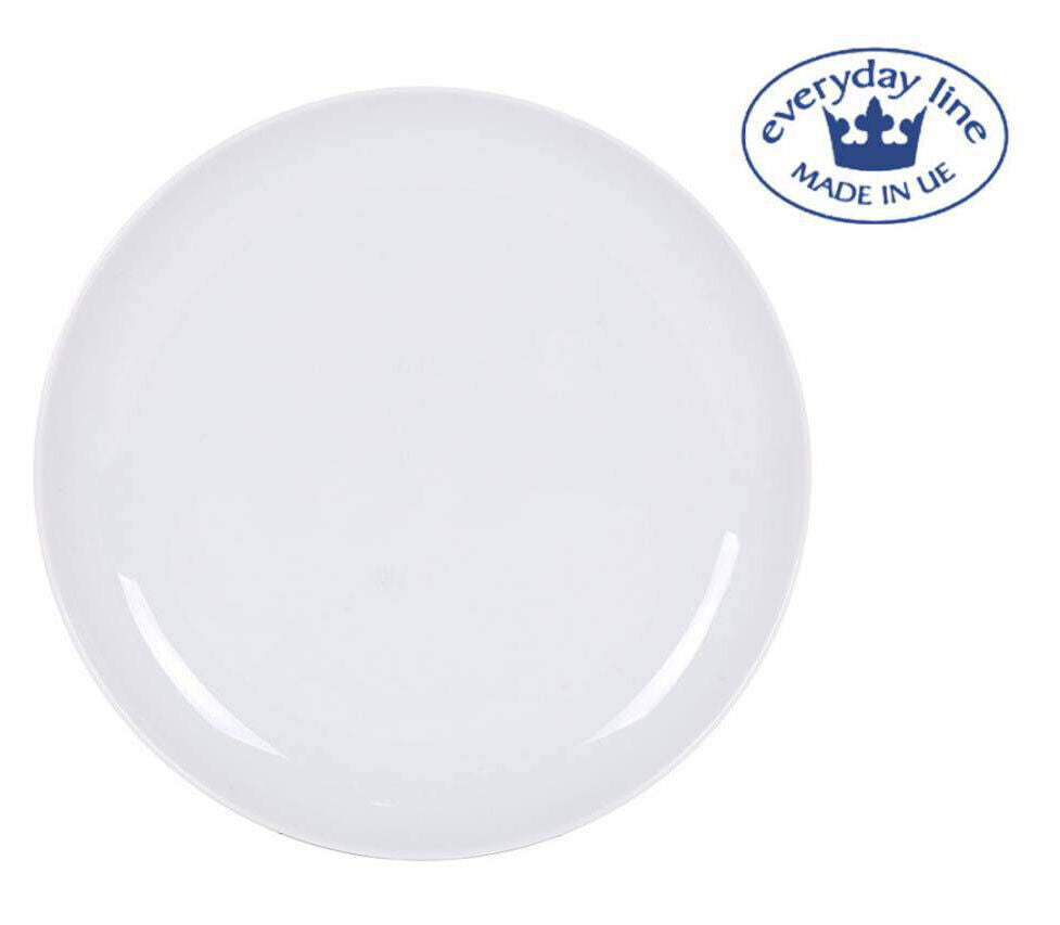 4x WHITE PORCELAIN EXTRA STRONG round dinner plates main course 27cm MOBIUS